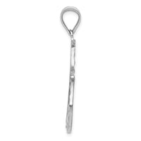 Load image into Gallery viewer, 14k White Gold Solid Diamond-cut Reversible Heart Pendant
