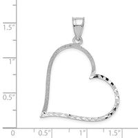 Load image into Gallery viewer, 14k White Gold Solid Diamond-cut Reversible Heart Pendant
