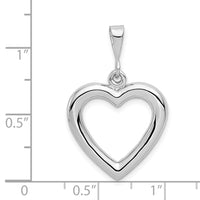 Load image into Gallery viewer, 14k White Gold Solid Polished Heart Pendant
