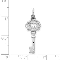 Load image into Gallery viewer, 14k White Gold Diamond-cut Key Charm
