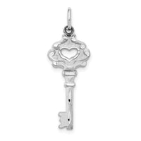 Load image into Gallery viewer, 14k White Gold Diamond-cut Key Charm
