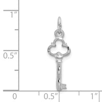 Load image into Gallery viewer, 14K White Gold Polished Diamond-cut 3D Key Charm
