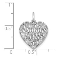 Load image into Gallery viewer, 14k White Gold Polished DADDYS LITTLE GIRL in Heart Charm
