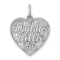 Load image into Gallery viewer, 14k White Gold Polished DADDYS LITTLE GIRL in Heart Charm
