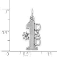 Load image into Gallery viewer, 14k White Gold Polished #1 DAD Charm
