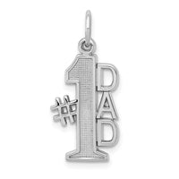 Load image into Gallery viewer, 14k White Gold Polished #1 DAD Charm
