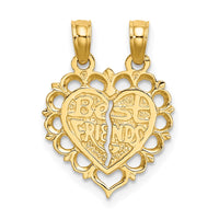 Load image into Gallery viewer, 14k Polished BEST FRIEND 2 Piece Break-Apart Heart Charm
