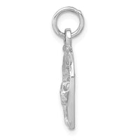 Load image into Gallery viewer, 14k White Gold Diamond-cut Horse Head in Horseshoe Charm
