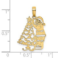 Load image into Gallery viewer, 14k Polished Christmas Tree and Santa Charm
