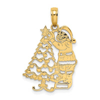 Load image into Gallery viewer, 14k Polished Christmas Tree and Santa Charm
