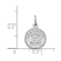 Load image into Gallery viewer, 14k White Gold Polished GRADUATION Disc Charm
