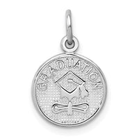 Load image into Gallery viewer, 14k White Gold Polished GRADUATION Disc Charm
