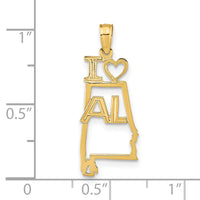 Load image into Gallery viewer, 14k Solid Alabama State Pendant
