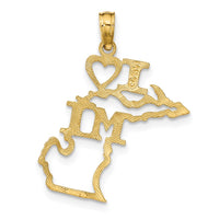 Load image into Gallery viewer, 14k Solid Michigan State Pendant
