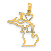 Load image into Gallery viewer, 14k Solid Michigan State Pendant
