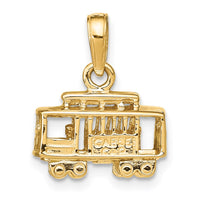 Load image into Gallery viewer, 14k Solid Polished 3-D Trolley Car Pendant
