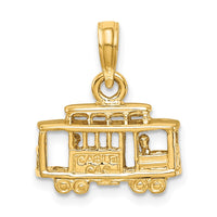 Load image into Gallery viewer, 14k Solid Polished 3-D Trolley Car Pendant
