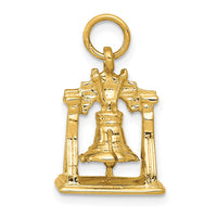 Load image into Gallery viewer, 14k Solid Polished 3-D Liberty Bell Charm
