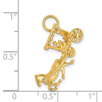 Load image into Gallery viewer, 14k Solid Polished 3-Dimensional Horse and Carriage Charm
