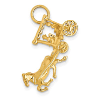Load image into Gallery viewer, 14k Solid Polished 3-Dimensional Horse and Carriage Charm
