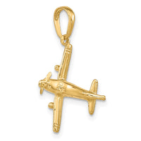 Load image into Gallery viewer, 14k 3-D Low-Wing Airplane Pendant
