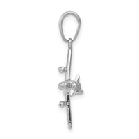 Load image into Gallery viewer, 14k White Gold 3-D Low-Wing Airplane Pendant
