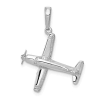 Load image into Gallery viewer, 14k White Gold 3-D Low-Wing Airplane Pendant
