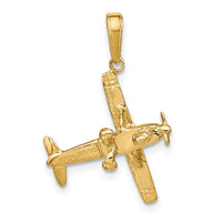 Load image into Gallery viewer, 14k 3-D High-Wing Airplane Pendant
