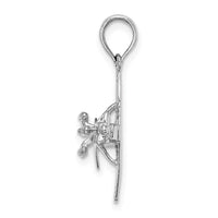 Load image into Gallery viewer, 14K White Gold 3-D High Wing Airplane Charm
