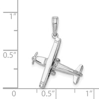 Load image into Gallery viewer, 14K White Gold 3-D High Wing Airplane Charm
