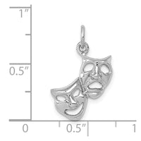 Load image into Gallery viewer, 14k White Gold Polished Open-Backed Comedy/Tragedy Charm
