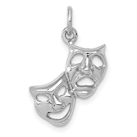 Load image into Gallery viewer, 14k White Gold Polished Open-Backed Comedy/Tragedy Charm
