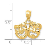 Load image into Gallery viewer, 14k Polished Open-Backed Comedy/Tragedy Pendant
