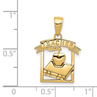 Load image into Gallery viewer, 14k Polished Flat-Backed TEACHER Pendant
