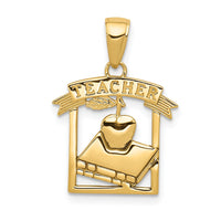 Load image into Gallery viewer, 14k Polished Flat-Backed TEACHER Pendant
