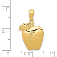 Load image into Gallery viewer, 14k #1 TEACHER Apple Pendant
