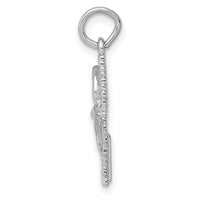 Load image into Gallery viewer, 14k White Gold Satin Diamond-cut Comb and Scissors Charm
