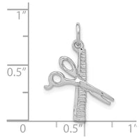 Load image into Gallery viewer, 14k White Gold Satin Diamond-cut Comb and Scissors Charm
