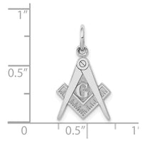 Load image into Gallery viewer, 14k White Gold Polished &amp; Textured Masonic Symbol Charm
