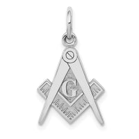Load image into Gallery viewer, 14k White Gold Polished &amp; Textured Masonic Symbol Charm
