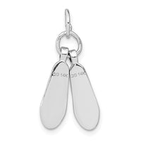 Load image into Gallery viewer, 14K White Gold Solid Polished 3-D Moveable Ballet Slippers Charm
