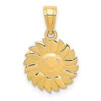 Load image into Gallery viewer, 14k Polished Sun with Face Pendant

