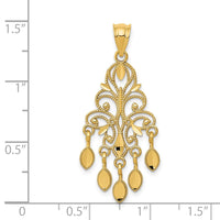 Load image into Gallery viewer, 14k Polished Diamond-cut Chandelier Pendant
