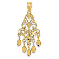 Load image into Gallery viewer, 14k Polished Diamond-cut Chandelier Pendant
