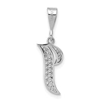 Load image into Gallery viewer, 14KW White Gold Solid Polished Script Filigree Letter I Initial Pendant
