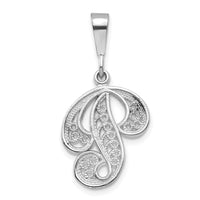 Load image into Gallery viewer, 14KW White Gold Solid Polished Script Filigree Letter P Initial Pendant
