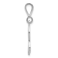 Load image into Gallery viewer, 14KW White Gold Solid Polished Script Filigree Letter R Initial Pendant
