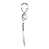 Load image into Gallery viewer, 14KW White Gold Solid Polished Script Filigree Letter W Initial Pendant
