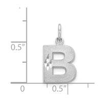 Load image into Gallery viewer, 14KW Satin Diamond-cut Letter B Initial Charm

