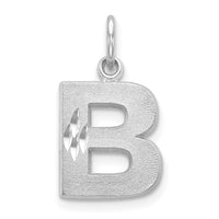 Load image into Gallery viewer, 14KW Satin Diamond-cut Letter B Initial Charm
